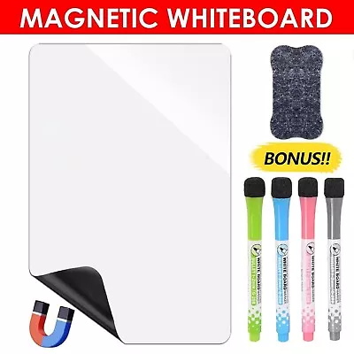 Fridge Magnetic Whiteboard Fridge Whiteboard Board With Pen Marker Eraser Magnet • $29.99