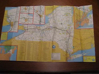 Vintage New York Thruway Map 1961 Rand Mcnally • $10.55