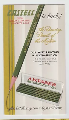 Vintage Advertising Ink Blotter Castell A. W. Faber Pencil Pencils • $15