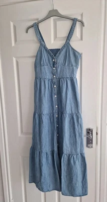 £19 • Buy LEVI'S Levi  Small Denim Midi Dress Layered Style Boho Casual Wear 