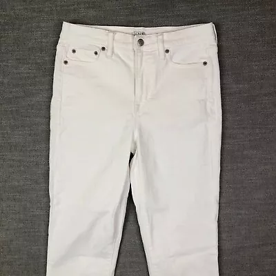 J Crew Jeans Womens 27 White Skinny Leg Ankle High Rise Stretch Denim • $11.69