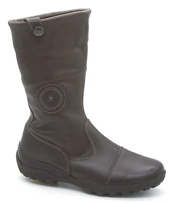 £32.99 • Buy Ladies Size 5 8 Rohde Soft Brown Leather Low Heel Slip On Roll Top Fashion Boots