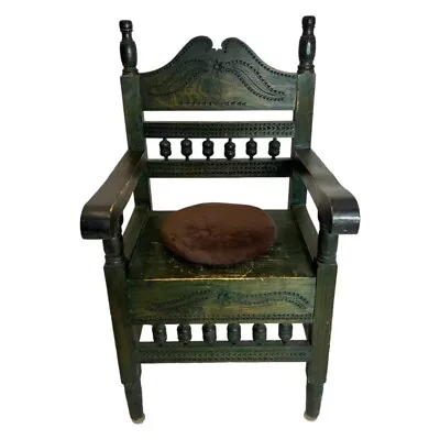 Antique 18th Century Mexican Handcarved Hacienda Arm Chair • $950