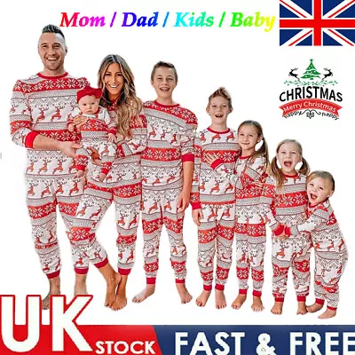 UK Pyjamas Womens Mens Kids Baby Xmas Family Matching Nightwear Winter PJs Sets • £12.79