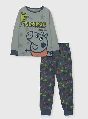 £10.95 • Buy New Boys TU George Pig Blue Long Pyjama Set Age 5-6 Years