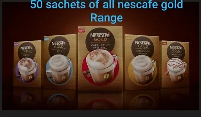 £4.99 • Buy Nescafe Gold 50 Sachet Cappuccino Hot Drink Mocha Instant Coffee Hot Choc, Latte