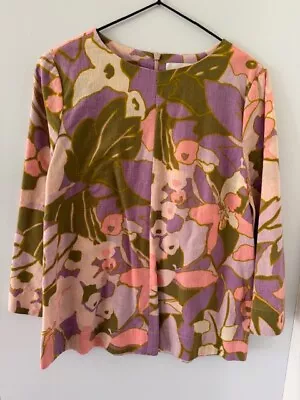 Zimmermann Top Cotton/linen Blend Bright Pattern Size 0 Pre-owned Great Cond • $55