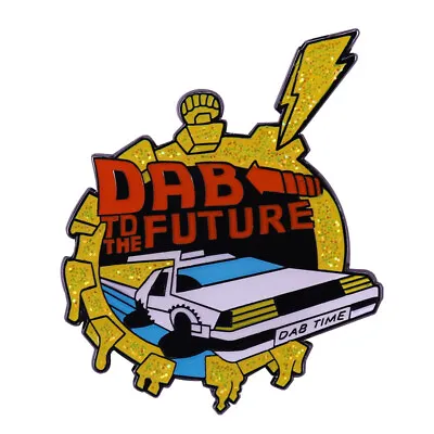 Back To The Future Car Dab To The Future Glitter Enamel Metal Badge Brooch Pin • $4.09