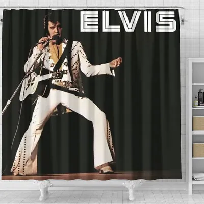 I Love Elvis Presley Shower Curtain Sets. Gift Idea For Fans. • $24.99