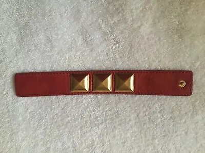Michael Kors Red Leather Cuff Bracelet With Embossed Logo NWOT • $24.99