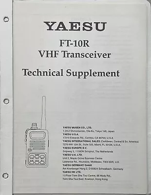Yaesu FT-10R Service Manual • $9.99