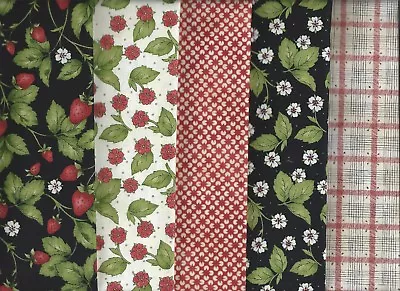  From The Farm  Black And Red Maywood Studio Set Of 5 Fat Quarters • $14.59