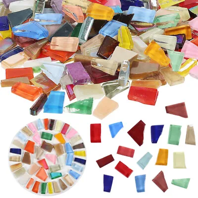 Mosaic Tiles Craft Glass Mosaic Tiles Irregular Tiles Mixed Colors Glass Pieces • £14.58