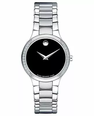 Movado Serio Diamond & Stainless Steel Bracelet Watch - Silver 0606385 • $1350