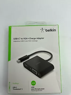 Belkin USB-C To VGA Adapter Monitor TV + 60w Charge Thunderbolt Macbook Laptop • $9.98