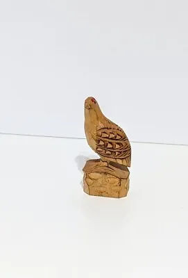 Vintage Wooden Rock Ptarmigan Grouse Hand Carved Japan       4  X 1 -1/4  • $13.99