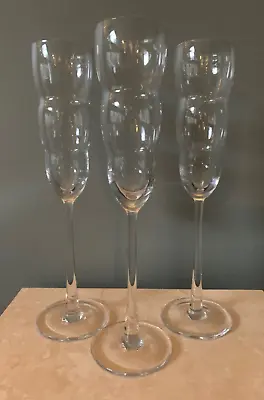 Three (3) DANSK CIRRUS 10 5/8  Champagne Glasses FLUTES Beehive Michael Graves • $49.95