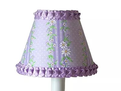 Lavender Daisy Dot Stripe Chandelier Shade 5  Mini Lamp Sconce Shade Spring • $5