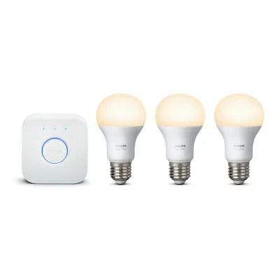 PHILIPS Hue Starter Kit 3x Bulb 6 X 11 CM ‎230 Volts ‎9 Watts -Warm White • $133.28