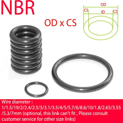 Metric Nitrile Rubber O Rings 2.4mm Cross Section Od 6 ~200mm Black Oring O-ring • $25.96
