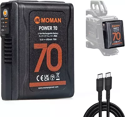 Moman V Mount Battery 70wh 4600mAh 14.4V For BMPCC 4k 6k Camcorders Cameras • $86.30