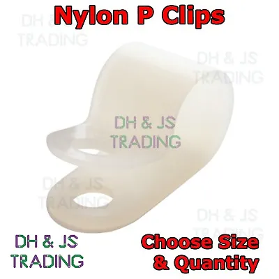 £2.49 • Buy White / Natural Nylon P Clips Fasteners Cable Conduit Tubing Wire Plastic P Clip
