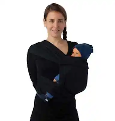 BABYLONIA BB SLING Baby Carrier Wrap Organic Cotton Black Bean NEW • £49.99