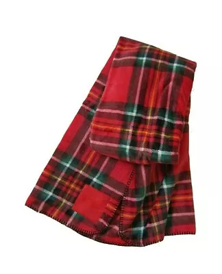 VICTORIA’S SECRET PINK SOFT COZY FLEECE THROW BLANKET RED PLAID 50x60 NWT • $24.75