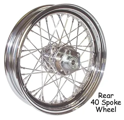 16  40 Spoke Chrome Rear Wheel Rim For 55-78 Harley Sportster XL 51647 • $224.55