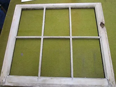 Vintage WOOD PEGGED Window Sash 31 1/2'' Wide By 28'' - NO Glass - Greyish White • $69.99
