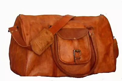 Women's Genuine Leather Large Vintage Duffle Travel Gym Weekend Overnight Bag • $93.71