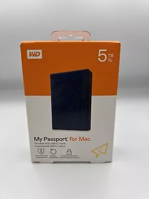 WD My Passport For Mac 5TB Portable External Hard Drive - Navy Blue • £110