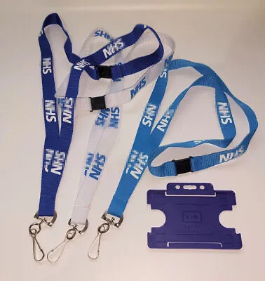 NHS Budget Lanyard Neck Strap ID With Blue Card Holder - Three Colours! Free P&P • £2.50