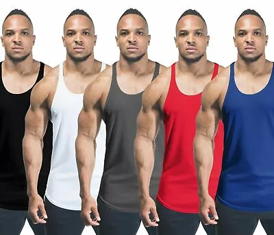 £9.99 • Buy Lot Mens Bodybuilding Vest Gym Stringer Vest Racerback Muscle Fitness Singlet Uk