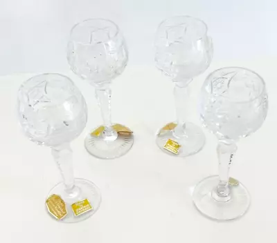 Vintage Set Of 4 Nachtmann Traube Clear Cut Crystal Cordial Glasses 1 Oz 4.5  T • $83.59