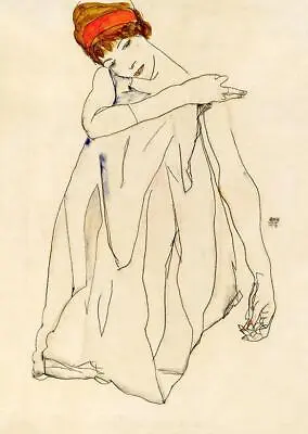 Dancer (Die Tänzerin) (1913) By Egon Schiele Sketch Wall Art Poster Print • £4.49