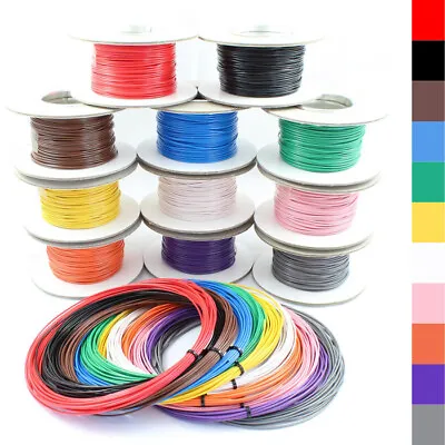 £8.95 • Buy Single Core Stranded Wire Cable 12v 24v Thin Wall Wire All AMP Ratings 11 Colour