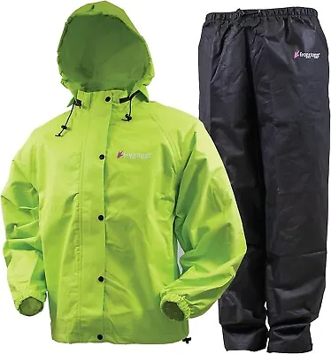 Frogg Toggs Women All Purpose Waterproof Rain Suit Green Jacket Black Pants - M • $39.59