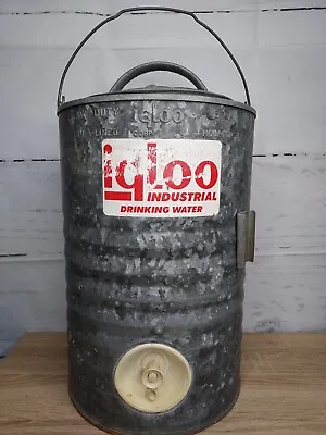 Igloo 3 Gallon Galvanized Metal Water Cooler Perm A Lined Vintage *AS IS* • $24.99