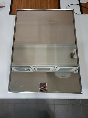 Vintage Mid Century Modern Chrome Medicine Cabinet Mirror Door In Wall • $87.12