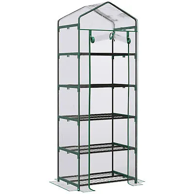 Outsunny Mini Greenhouse Outdoor Flower Stand PVC Cover Portable 69 X 49 X 193cm • £33.99