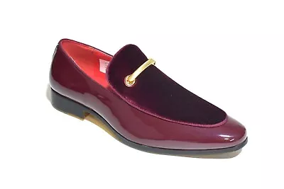 Mens Black Velvet Shoes Casual Slip On Round Toe Wedding Uk Size 6-12 • £21.99