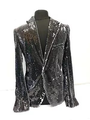 Unconditional Sequin Blazer Black White Unisex Size Small REF CL3 • £249.99