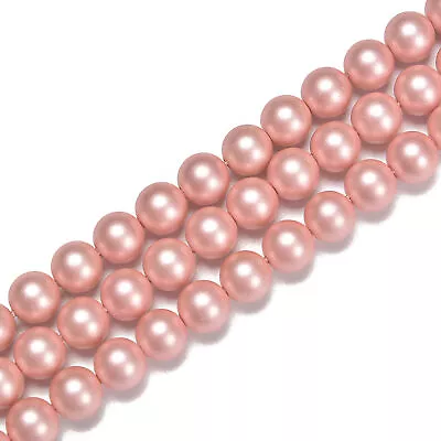 Pink Shell Pearl Matte Round Beads Size 6mm 8mm 10mm 15.5'' Strand • $5.84