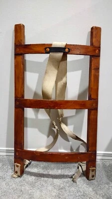 $62.22 • Buy Antique Wooden PackBoard Trapper Pack Copper Rivets & Canvas Straps Nice!