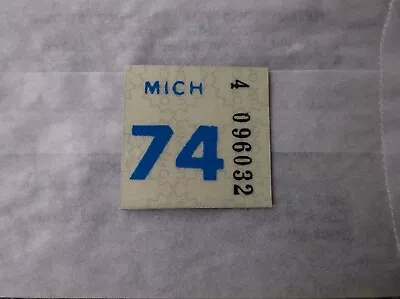 ⛄⛄  1974  Michigan License Plate  Registration Year Sticker  Tab • $3.49