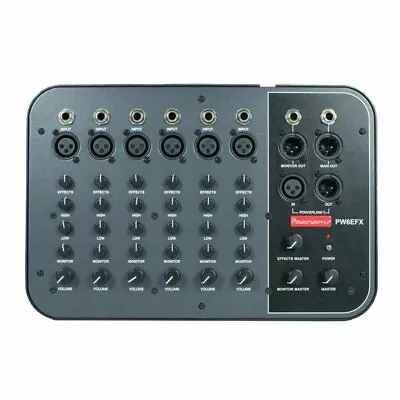 Powerwerks 6 Channel Mixer + Digital 24 Bit Reverb.p/n PW6EFX • £149