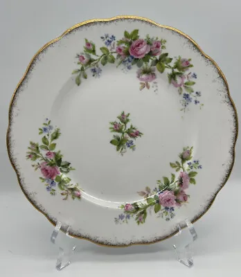 Roslyn Moss Rose Gold Trim Salad Plate Bone China Rare Size 7 1/4” Vintage • $6.99