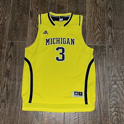 Mens Michigan Wolverines Adidas #3 Basketball Jersey Size. XL • $16.95