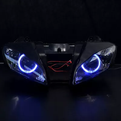 $309.99 • Buy LED Blue Angel Eyes Halo Headlight Assembly For Yamaha YZF R6 2006-2007 HID Bulb